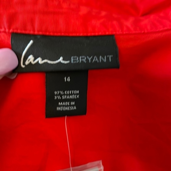 Lane Bryant red button down blouse size women 14 - Picture 2 of 13